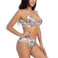 thumbnail image 2 of Rocae Rose Flowers for Bikini Set for Women Two Piece Sexy High Swimsuits Split Crossover Bikini X-Large, 2 of 9