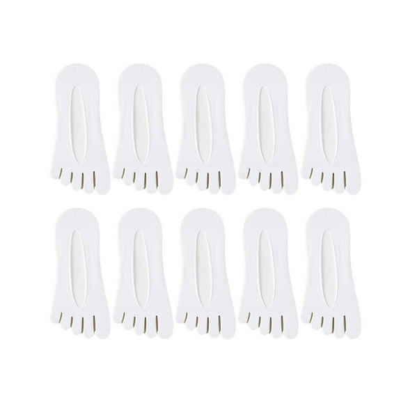 AUQ 10Pcs Crew Socks,Breathable Mesh Design Womens Socks,Five-Toe Separation for Comfort Crew Socks for Women,White