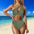 thumbnail image 2 of Sngxgn Women Bikini Sets 2 Piece Swimsuit High Waisted V Neck Bathing Suits(Green,L), 2 of 4
