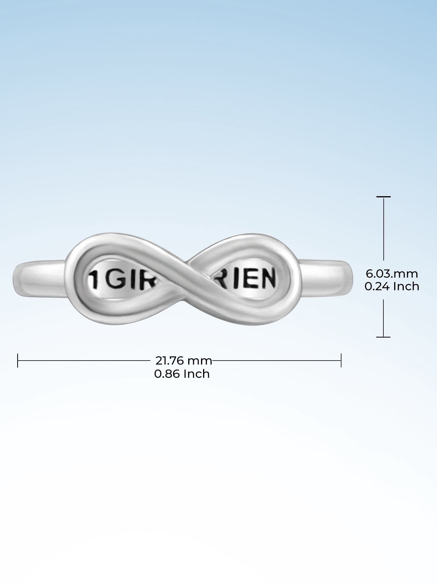 JewelersClub 0.925 Sterling Silver Infinity Friendship Ring for Women | Personalized 1 Girlfriend Eternity Knot Symbol Band