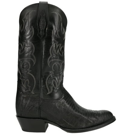 Tony Lama Mens Nacogdoches Lizard Round Toe Western Cowboy Boots Mid Calf