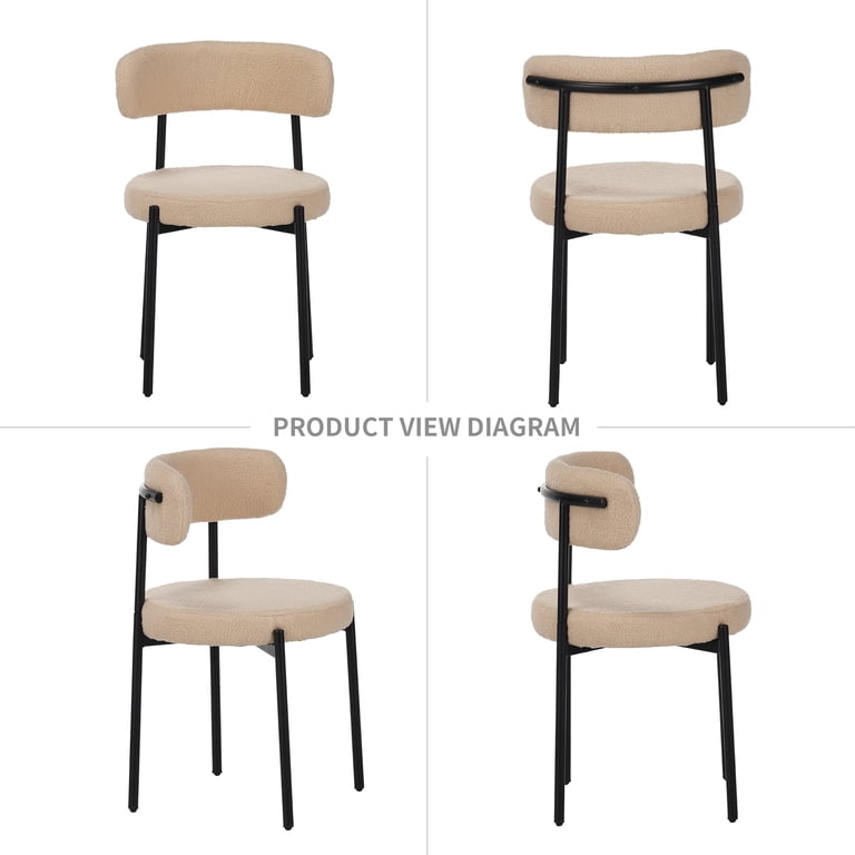 GARITIN Dining Chairs with Curved Back, Set of 4 photo 7