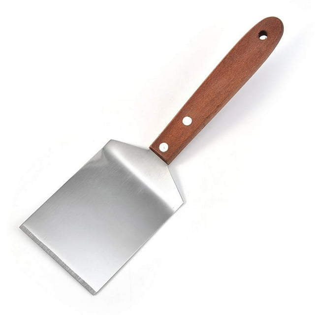 Espátula para galletas/brownie, acero inoxidable/madera, plateada, mediana
