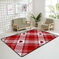 thumbnail image 4 of FREEAM Soft Rug Large Area Rugs, Red Hearts Check Plaid Comfortable Indoor Carpet, Baby Play Mat for Living Room Bedroom Nursery Home Decor Floor Mat 60x39inch, 4 of 6