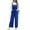 Blue, variant on Olyvenn Women's Casual Loose Overalls Jumpsuits One Piece Sleeveless Wide Leg Long Pants Solid Rompers Double Pockets Army Green L