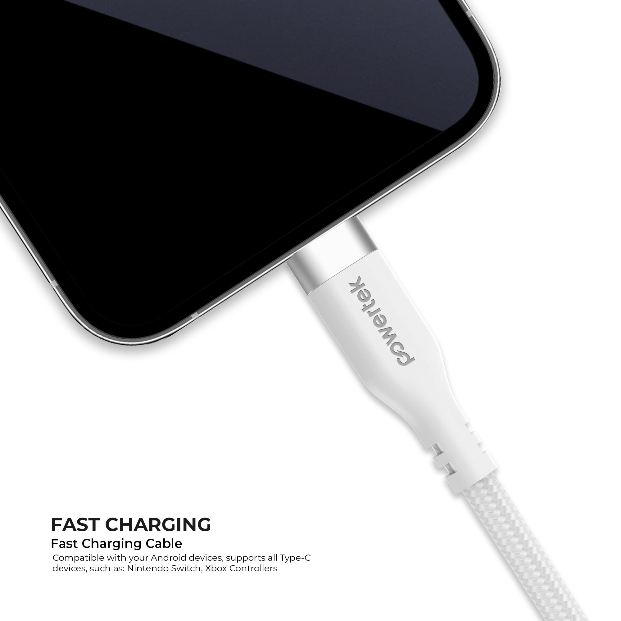 Liquipel Powertek 30W USB-C Wall Charger + 6ft USB-C to USB-C Cable - White