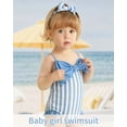thumbnail image 2 of Traje de baño para bebé Mioglrie 3-6M azul con volantes y lazo, 2 of 5