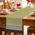 thumbnail image 5 of Sage Green Floral Table Runner 90 Inches, Modern Farmhouse Leaves Brown Striped Bed Runner Dresser Scarves Tabletop for Indoor Outdoor Parties/Ceremony/Banquet, 13" x 90", 5 of 9