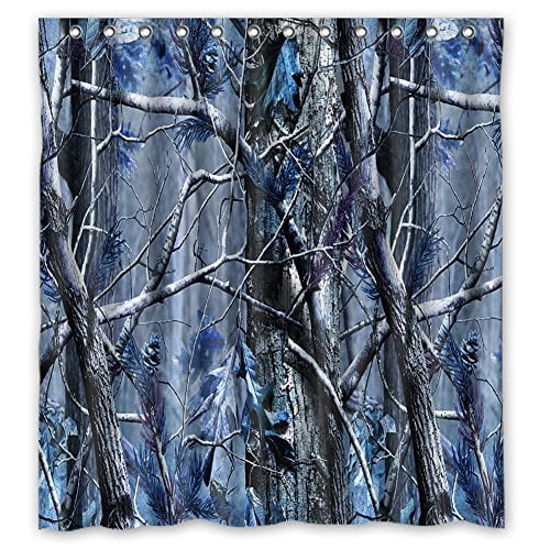 HelloDecor Realtree Camouflage Shower Curtain Polyester Fabric Bathroom Decorative Curtain Size
