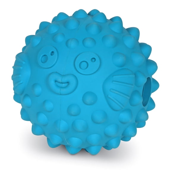 Brightkins Tough & Tumble Treat Dispenser Large Pufferfish, Dog Treat Dispenser Interactive for Dog Birthday