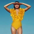 thumbnail image 6 of Celivon One Piece Swimsuit For Women Lace V Neck Irregular Skirt Set Bathing Suit Pool Party Wear, 6 of 8