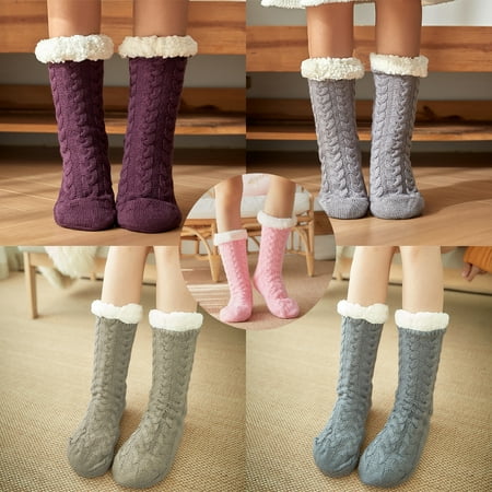 

Peryerana 2 Pairs Thigh High Socks Cosplay Over Knee Non Slip Preppy Style Autumn Winter Socks