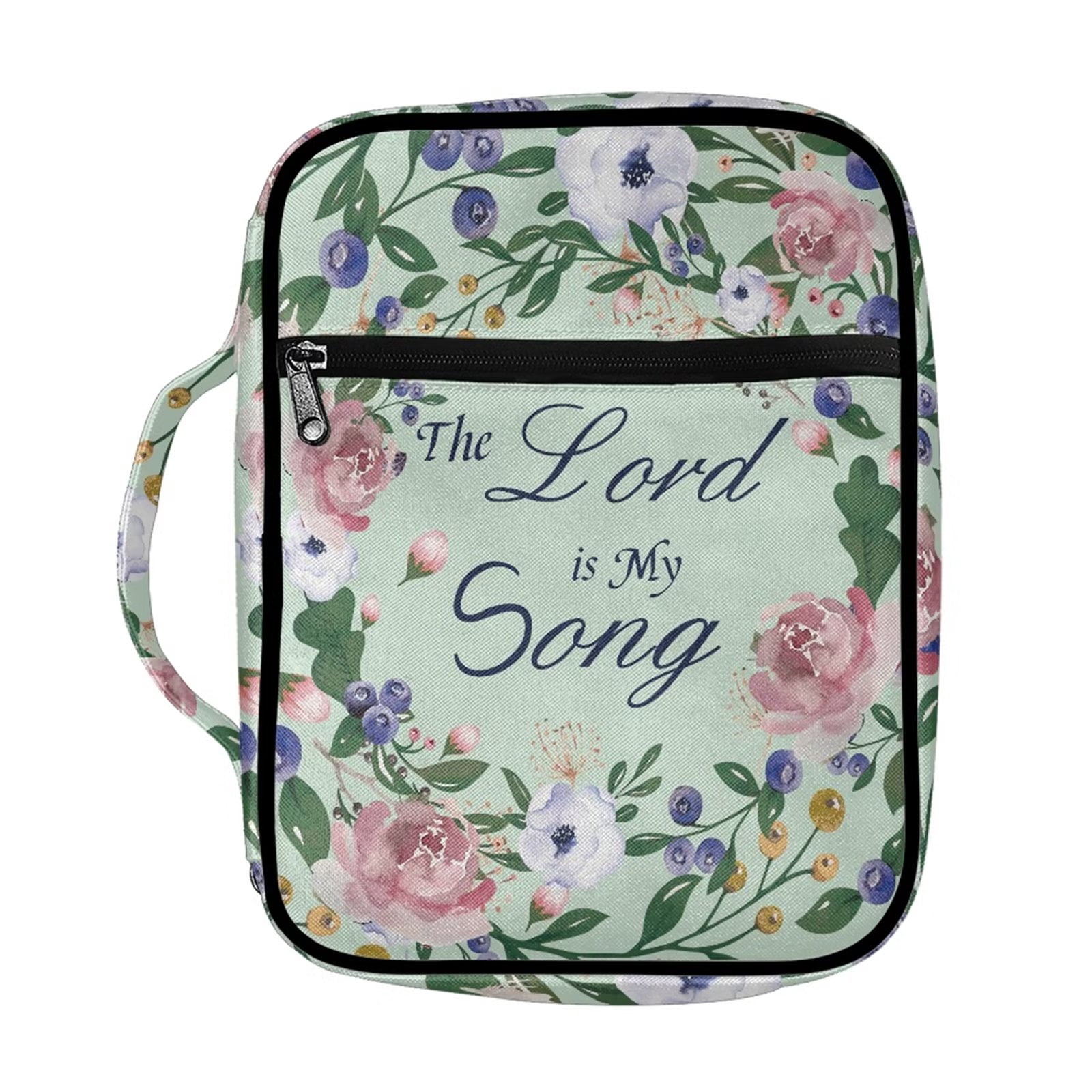 Suhoaziia Leaves Flower Green Bible Case for Church Woman Lady ...