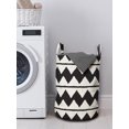 thumbnail image 3 of Abstract Laundry Bag, Geometrical Retro Grunge Zigzags and Lines Pattern Breeze, Hamper Basket with Handles Drawstring Closure for Laundromats, 13" x 19", Eggshell Chestnut Brown, by Ambesonne, 3 of 4