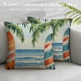 thumbnail image 3 of Chilfamy   Summer Beach Throw Pillow Covers Starfish Surfboard Palm Tree Seaside Scenery Decorative Pillows Soft Cushion Cases for Couch Sofa Bed Home Decor White, 3 of 5