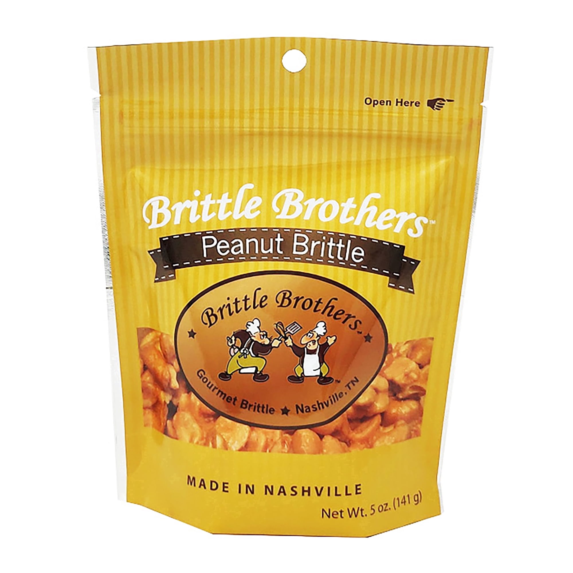 Brittle Brothers Peanut Brittle - 5 oz. Gift Bag - Gourmet Candy - Nashville Whiskey Bourbon Peanut Brittle Pecan Cashew Candy Snack Mothers Day Fathers Christmas Valentines Day Graduation Corporate