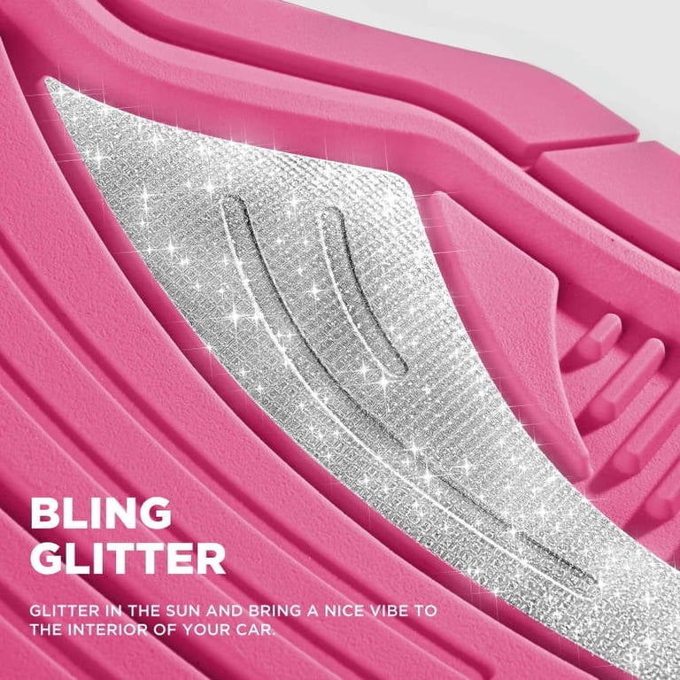 PIC AUTO Bling Hot Pink Sparkle Rubber Floor Mats photo 5