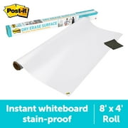 Post-it Dry Super Sticky Self-Stick Dry Erase Surface Film, White, 8 ft. x 4 ft.
