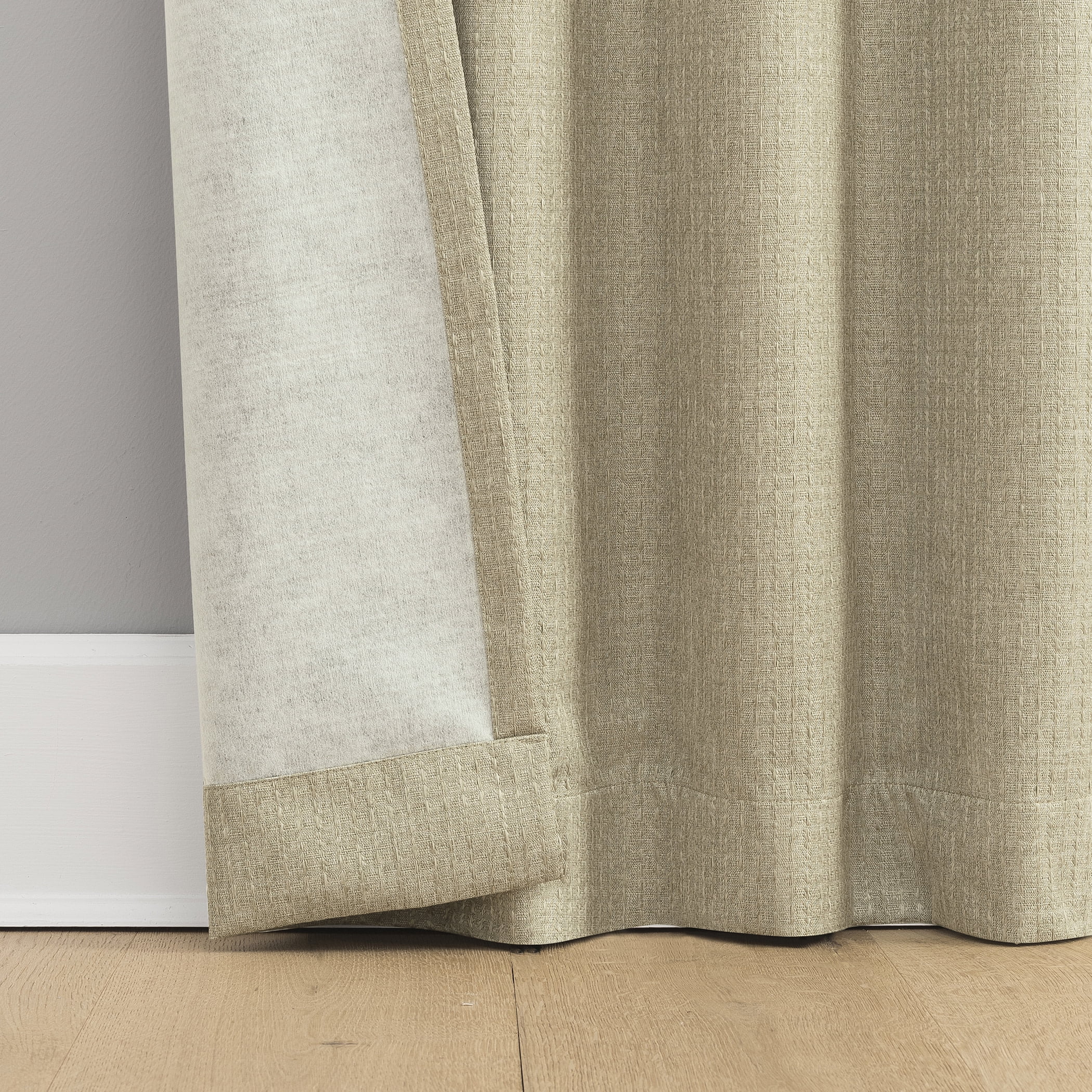 Sun Zero Vance 2-Piece Magnetic Closure 100% Blackout Back Tab Curtain Panel Pair, 37"x84", Taupe