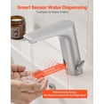 thumbnail image 2 of VEVOR Touchless Bathroom Sink Faucet, Automatic Motion Sensor Restroom Toilet Faucet, HandsFree Adjustable Cold Hot Single Handle Water Mixer Battery Operated for 9/16 in Pipe,Brushed Nickel Silver, 2 of 9