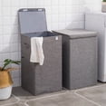 thumbnail image 1 of CNKOO Panier de Rangement Poignée Housse de Vêtements Seau à Linge Grande Capacité Support Pliant, 1 of 10