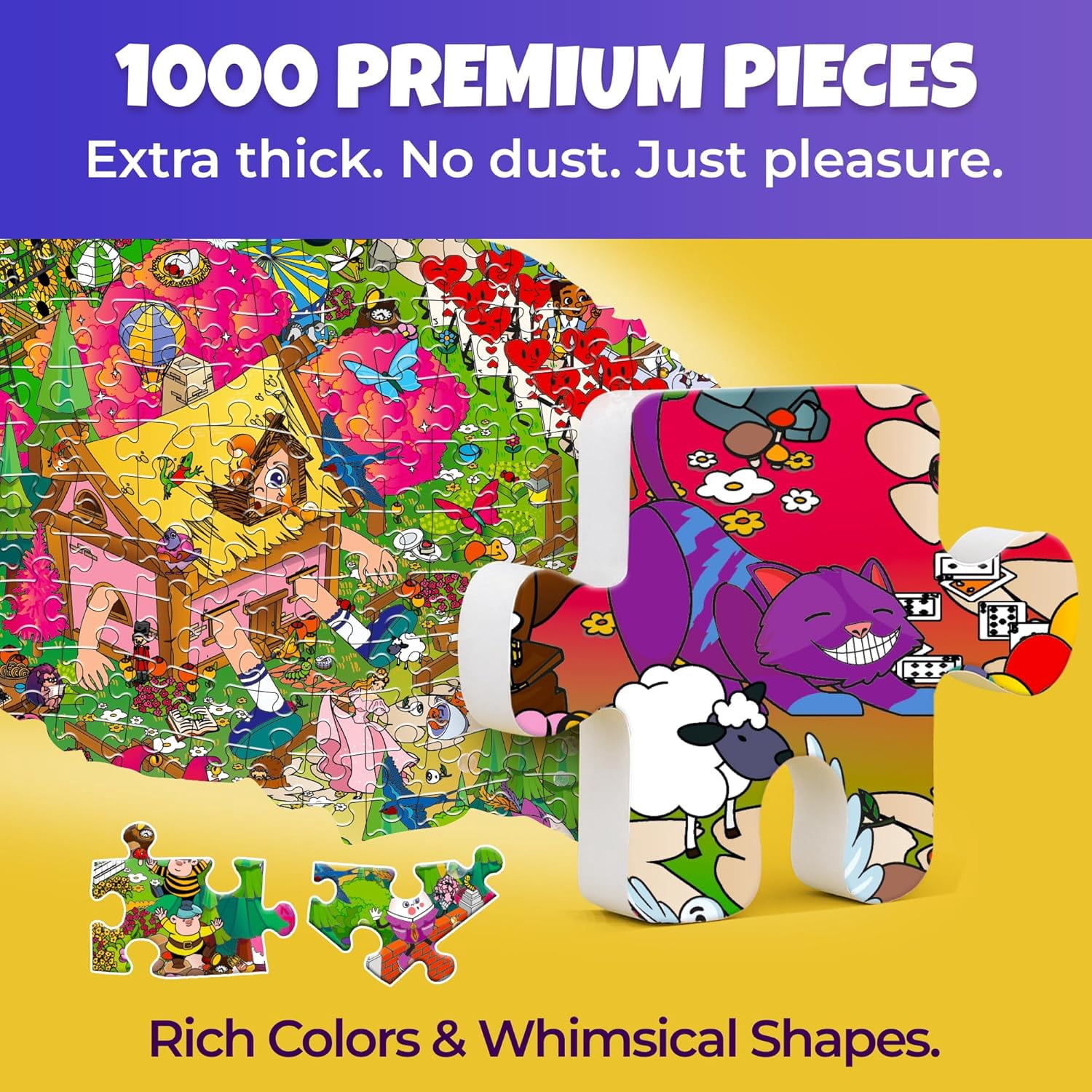 Quokka 1000 Piece Puzzle for Adults Alice in Wonderland — Fantasy Adult Puzzles with Secret Tasks & Fairy Tale