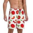 thumbnail image 2 of Uemuo Fresh Red Tomato Pattern Men's Short Pajama Pants – Soft & Breathable Lounge Shorts, Elastic Waistband with Pockets, Lightweight Sleepwear for All-Season Comfort-Medium, 2 of 6