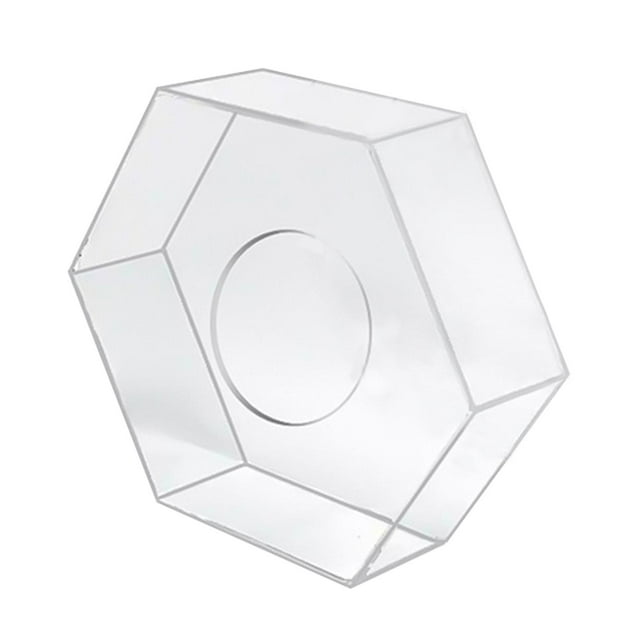 Soporte de Pastel Acrílico Transparente Mayimx Caja de Pastel Rellenable Hexagonal 20cmx15cm