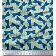 thumbnail image 2 of Soimoi Green polyester Crepe Fabric Bow & Stripe Fabric Prints By Yard 42 Inch Wide, 2 of 5