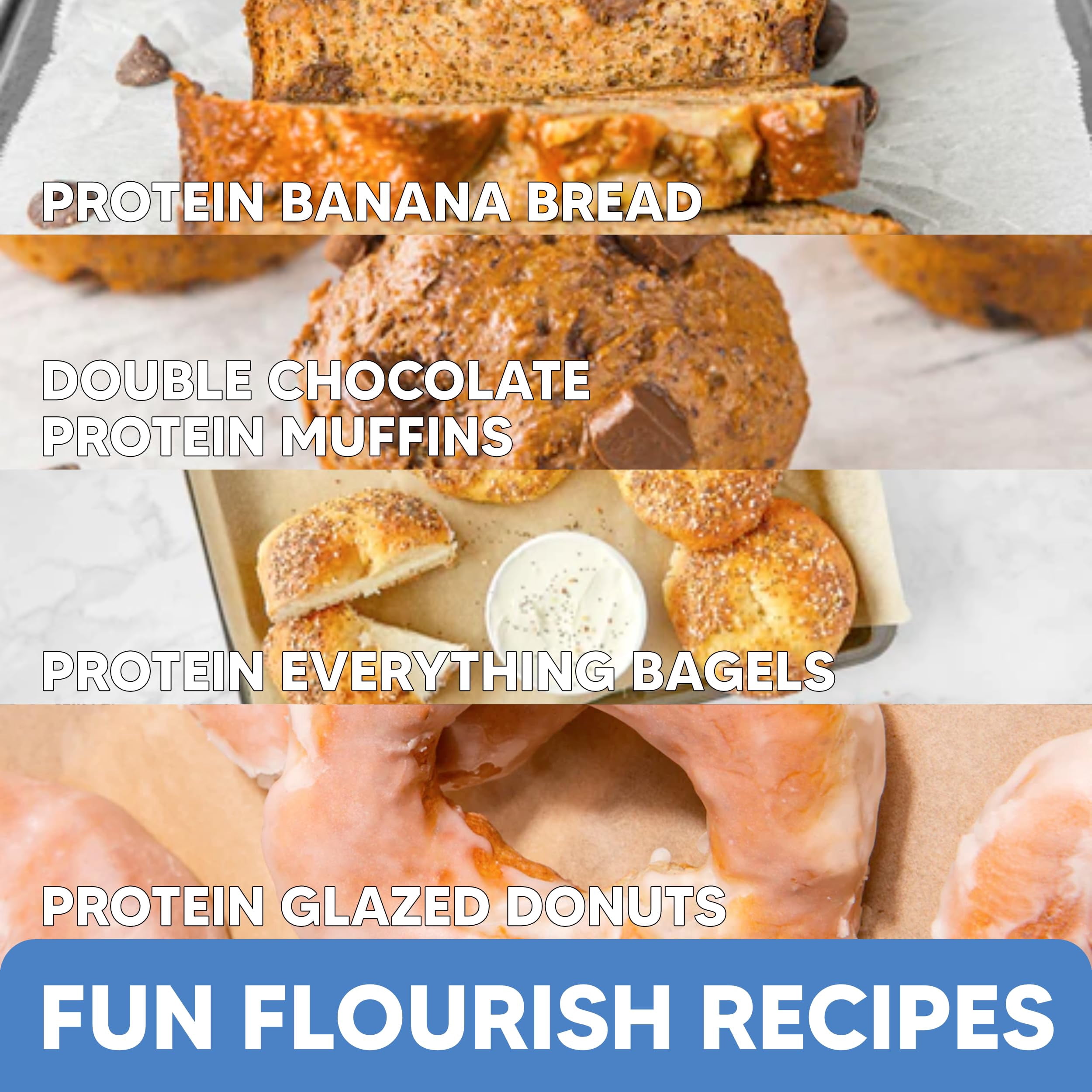 Flourish Mix Pancake & Waffle Vanilla Protein 16 oz (Pack of 8)