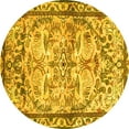 thumbnail image 1 of Ahgly Company Indoor Round Persian Yellow Traditional Area Rugs, 5' Round, 1 of 4