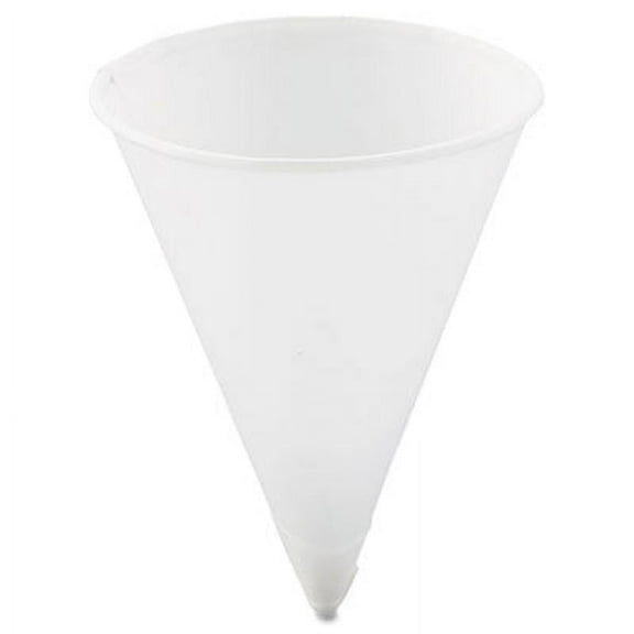 Cone Water Cups, Paper, 4 Oz, Rolled Rim, White, 200/bag, 25 Bags/carton