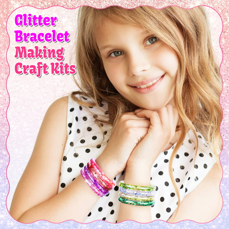 Dikence Jewellery Bracelet Making Kit for Girls, Craft Sets Gift for 6-12  Year Old Girls Kids DIY Charm Bracelet Present Age 6-12 Girl Children Arts