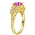 thumbnail image 2 of 14k Yellow Gold, Fancy Cluster Ring Created Oval Color CZ Synthetic Feb Birthstones, 2 of 3