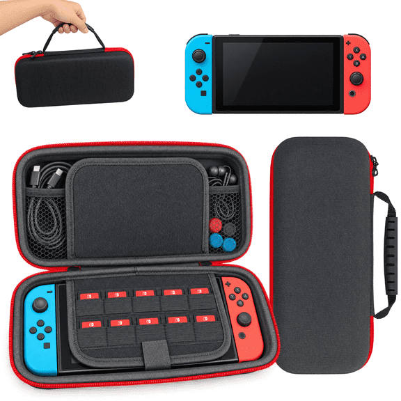 Large Carrying Case for Nintendo Switch 2 (2025) 7.9Inch, Protective Hard Shell Travel Portable Carry Game Bag/Pouch for Switch 2 Accessories and Games - Black