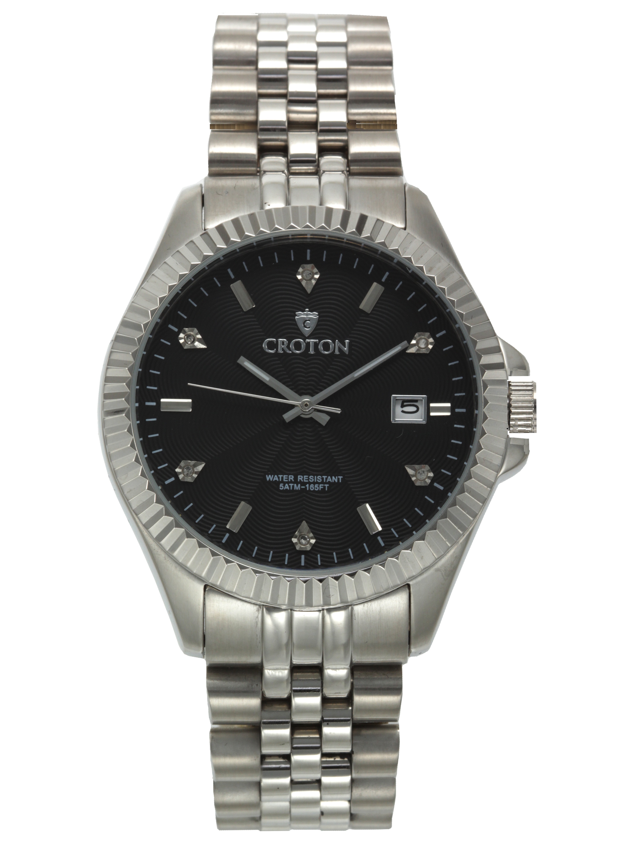 Croton - Mens Stainless Steel Silvertone Diamond Marker Watch - Walmart