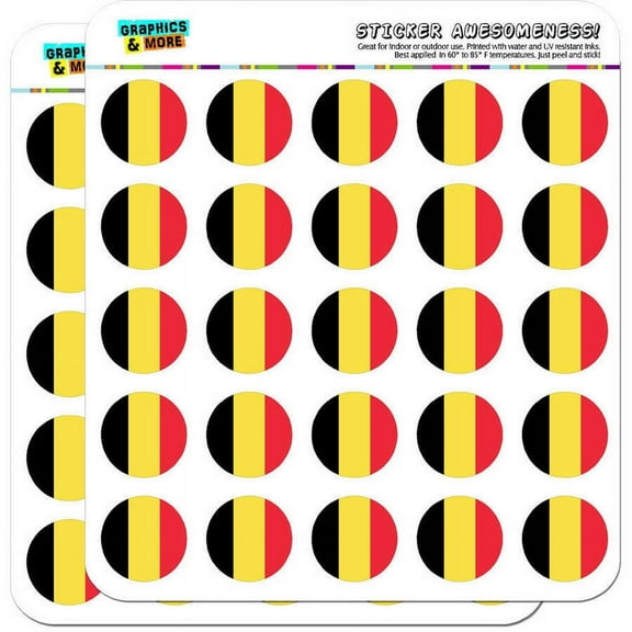 Belgium National Country Flag 50 1" Planner Calendar Scrapbooking Crafting Stickers
