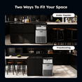thumbnail image 2 of Simzlife Commercial Ice Maker, 100 Lbs/24H, Freestanding or Built-In, 33 Lb Storage Bin, Stainless Steel Ice Machine, 2 of 9