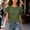 *Army Green, variant on Women's Crew Neck Ruffle Flutter Sleeve T-Shirt,Solid Short Sleeve Casual Tee Purple,Women's Plus XXL