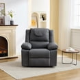 thumbnail image 7 of PU Leather  Manual Recliner Chair 35° Front & Rear Adjustable, with Heating & Massage, Side Storage Pockets & Remote Control, Ideal for Living Room & Bedroom, 7 of 7