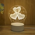 thumbnail image 1 of Lámpara 3D de amor romántico, luces de noche Led de acrílico, lámpara de mesa para niños, luces de señal de neón de navidad, regalos de cumpleaños del Día de San Valentín, 1 of 4
