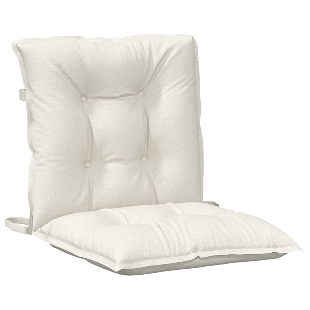vidaXL Lowback Chair Cushion Set of 6 Melange cream 100% polyester