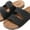 Black, variant on Men's Dual Velco Straps Suede Covered Moulded Faux Cork Midsole Eva Rubber Sole