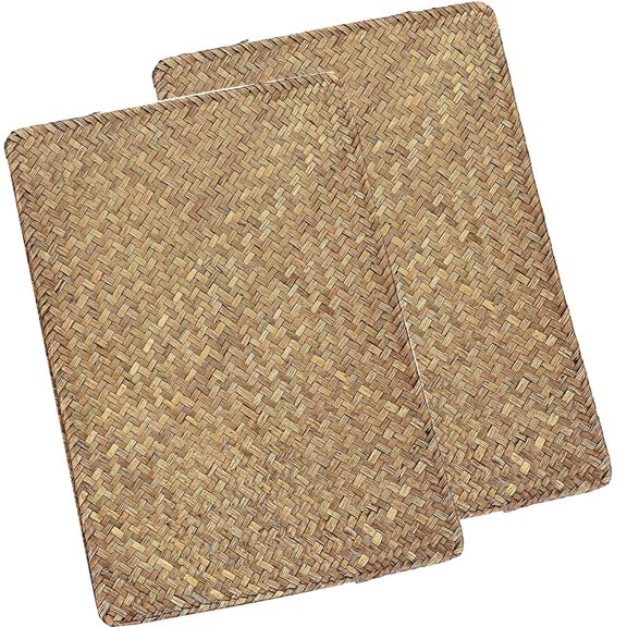 Woven Placemats Set of 2,Bexikou 17" x 12" Rattan Table Mats,Natural Rectangular Table Mats for Dinner Plates, Wicker Placemats for Dining Table, Home, Wedding