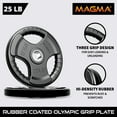 thumbnail image 3 of MAGMA Virgin Rubber 2-Inch Cast Iron Olympic Grip Plates, for Strength Training, Weightlifting, Muscle Toning, Weight Loss & Crossfit, 3 of 9
