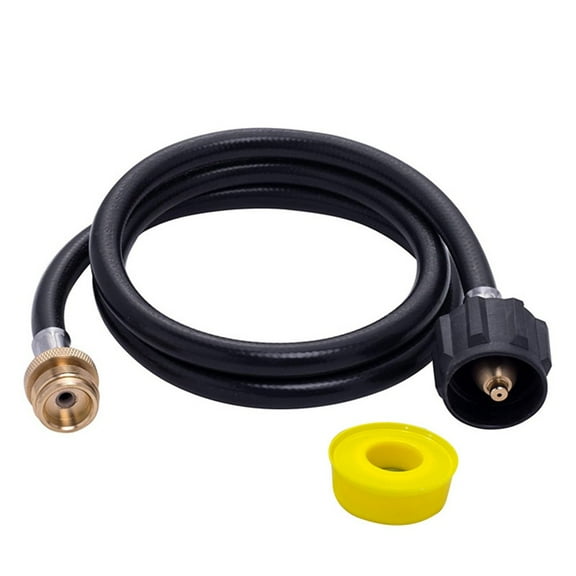 Propane Adapter Black Rubber Hose 1 lb to 20 lb Converter Replacement
