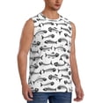 thumbnail image 2 of Yiaed Fish Bones Print Men's Singlet Vests Summer Running Muscle Tank Tops Gym Undershirt Round Neck Sleeveless for man, 2 of 5