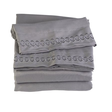 California King Charcoal Stone Gray Microfiber Bed Sheet ...