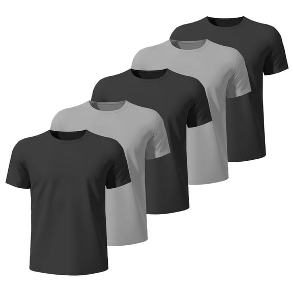 ASUDESIRE 5 Pack Men's Activewear T-Shirts Quick Dry Mesh Workout Shirts Gym Athletic Short Sleeve Crew Neck T-Shirts Moisture Wicking