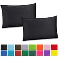 thumbnail image 2 of Gilbin 100% Cotton/Percale 210 Thread Count Pillow Cases Set of 2 King Size Soft Black Cotton Pillow Cover for Sleeping-Bedroom Pillowcases, 2 of 4